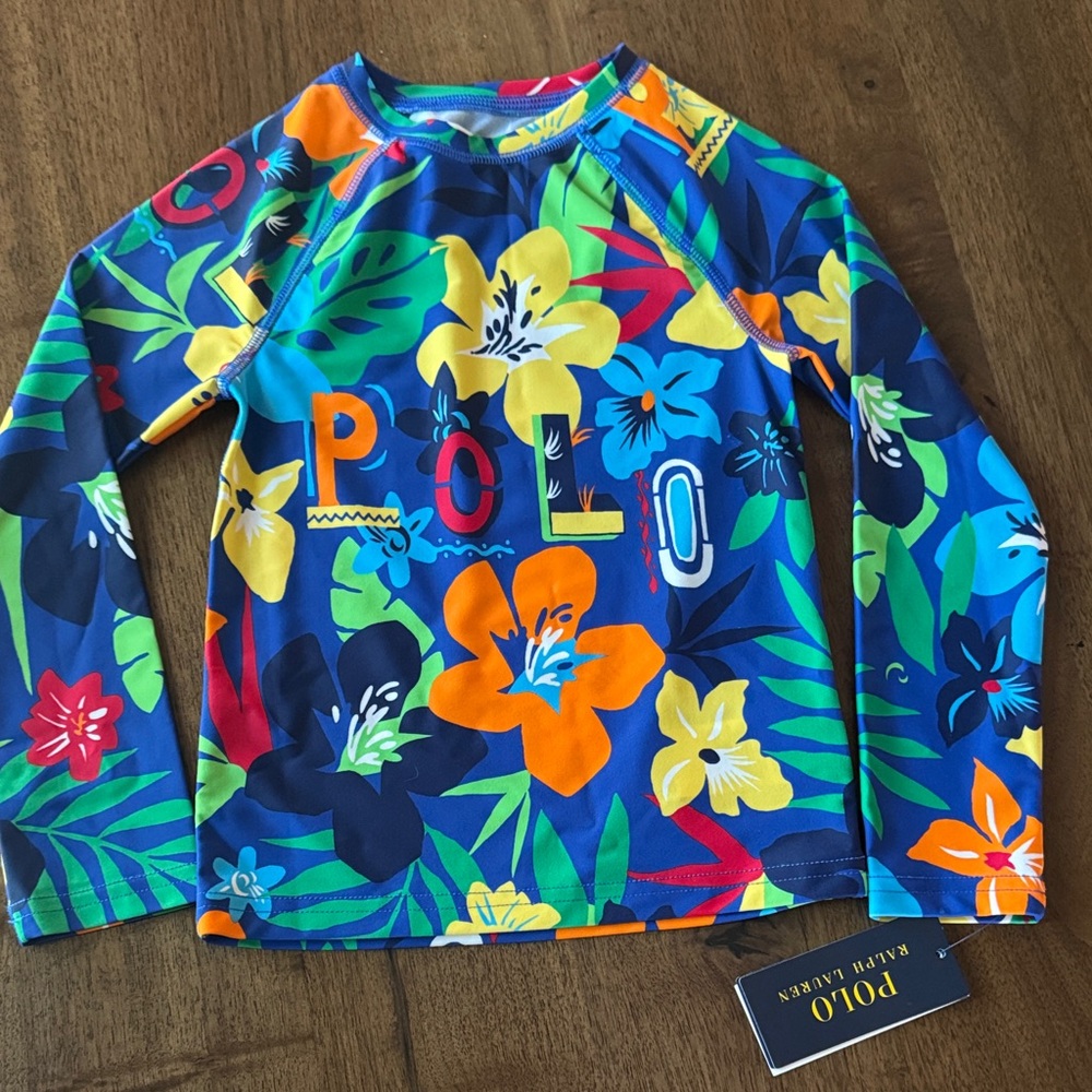 Polo by Ralph Lauren Multicolor Floral Long-Sleeve Kids Rash Guard